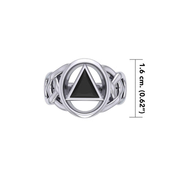 AA Recovery Inlaid Silver Ring TRI1273 - Jewelry